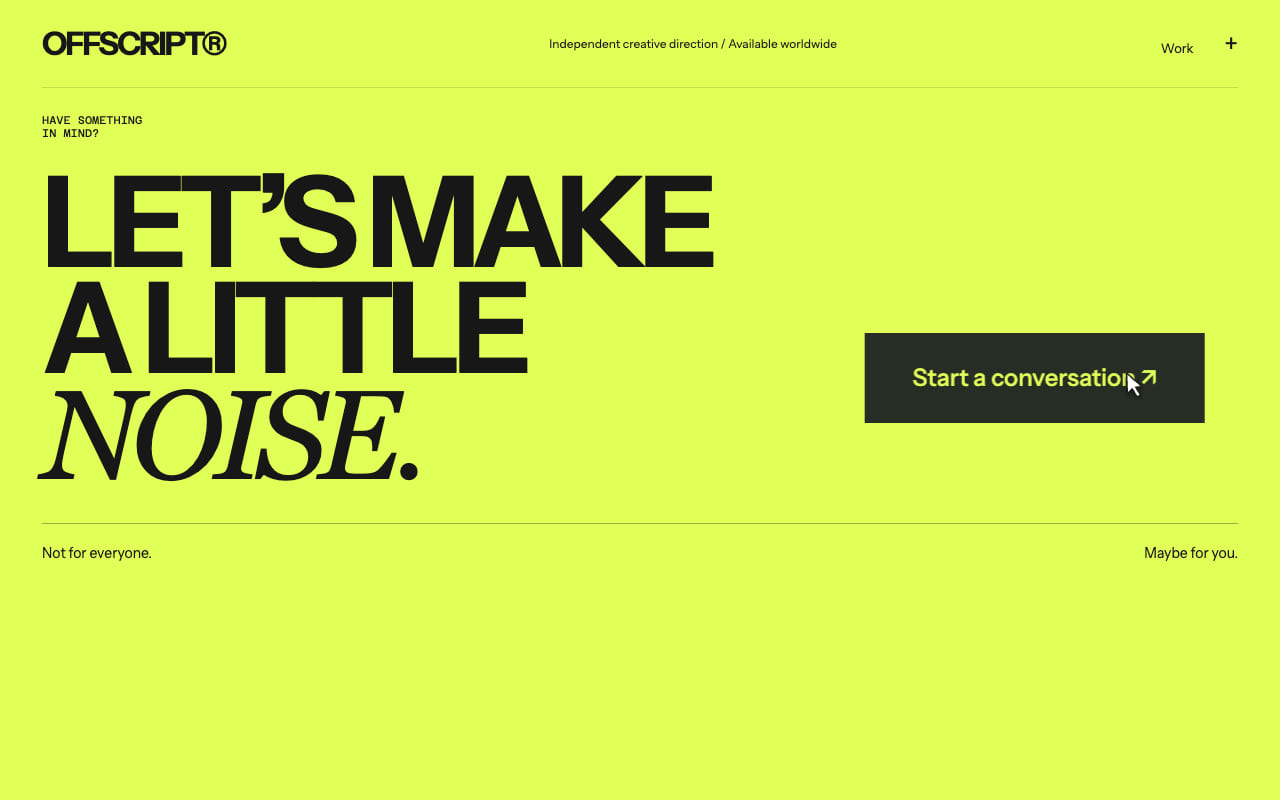 OFFSCRIPT / Creative direction. Recorded with the Basalio free plugin.